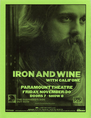 Iron and Wine Flyer