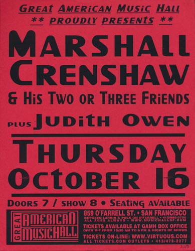 Marshall Crenshaw Flyer