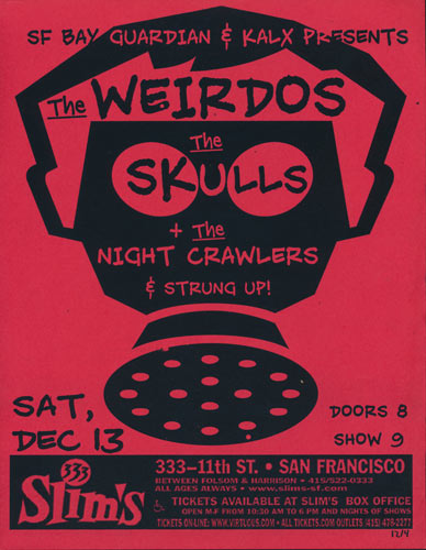 The Weirdos and The Skulls Flyer