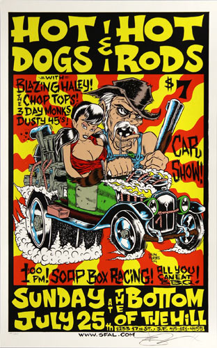 Alan Forbes Hot Dogs & Hot Rods Poster