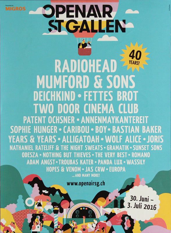 OpenAir St. Gallen - Radiohead Poster