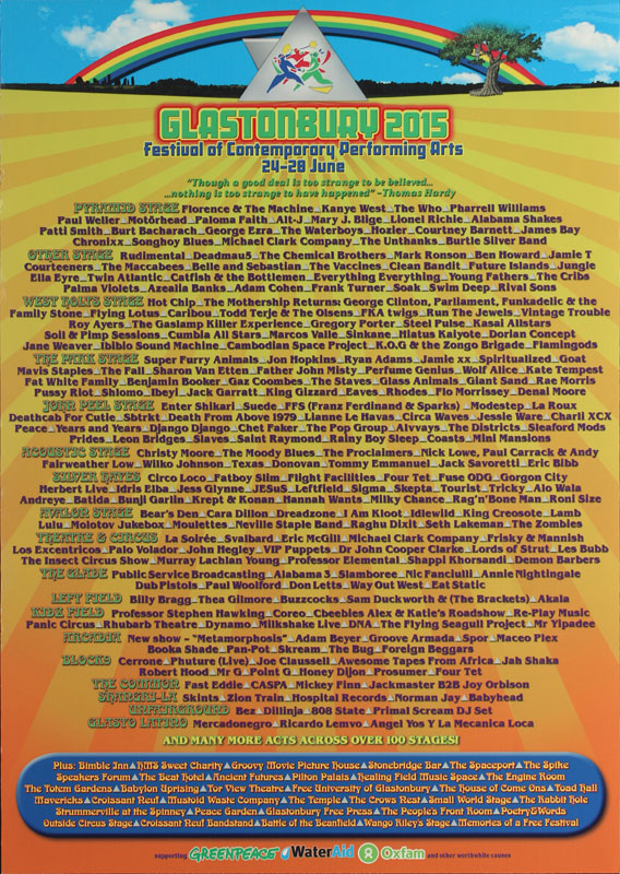 Glastonbury Festival 2015 Poster