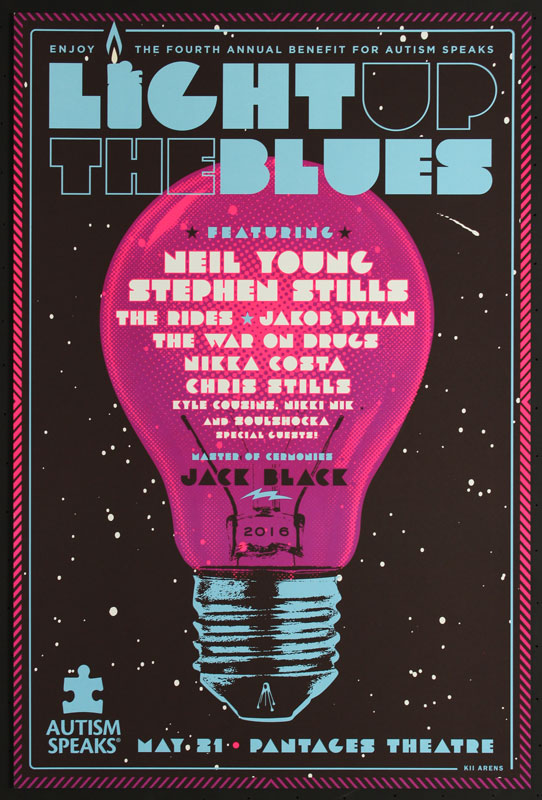 Light Up The Blues Autism Speaks Benefit - Neil Young Poster