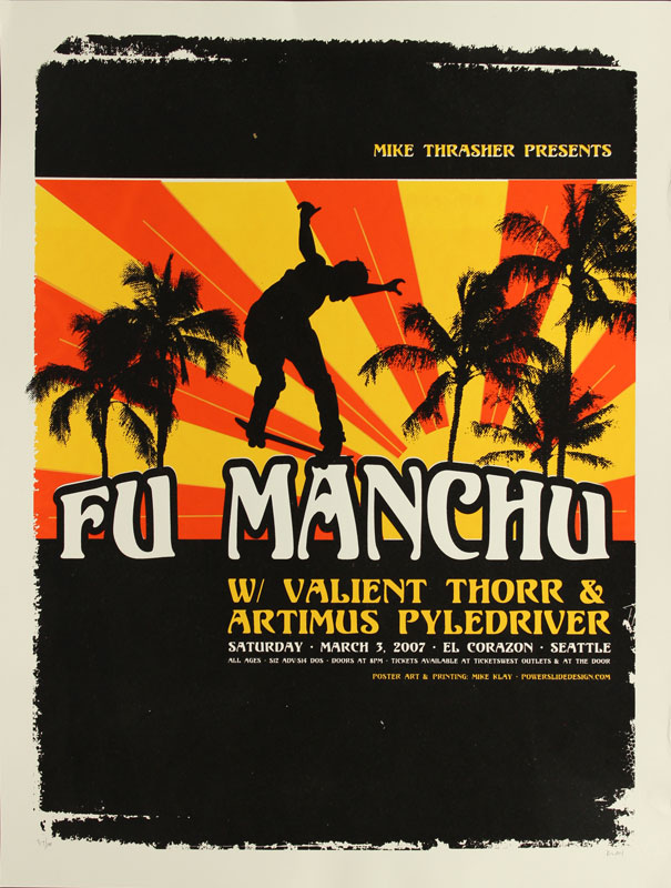 Mike Klay Fu Manchu Poster