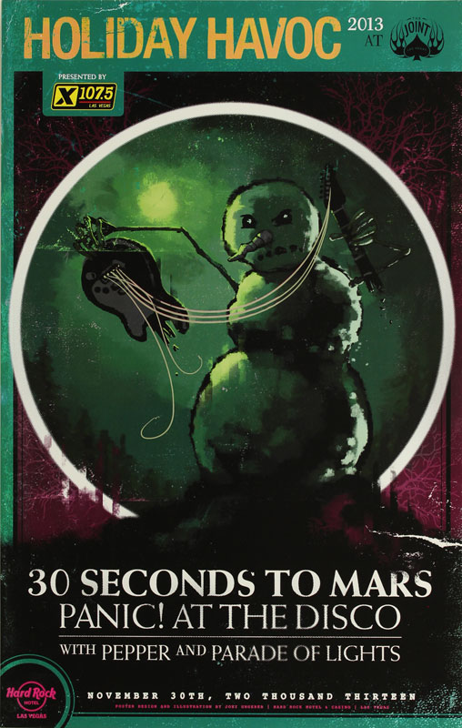 Joey Ungerer Holiday Havoc 2013 - 30 Seconds To Mars - Panic! At The Disco Poster