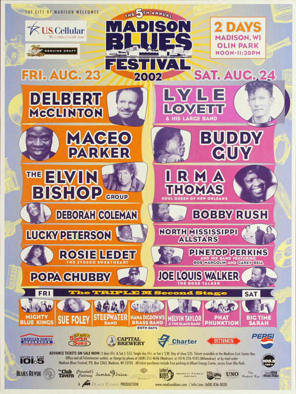 Madison Blues Festival Buddy Guy Lyle Lovett Poster