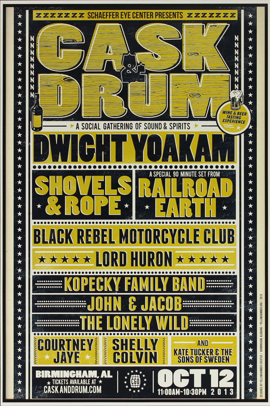 Yellowhammer Creative Cask and Drum Festival Dwight Yoakam Poster