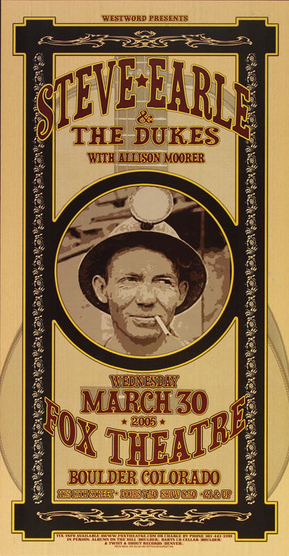Jeff Miller Steve Earle and the Dukes Poster