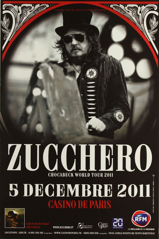 Zucchero 2011 Chocabeck World Tour Poster