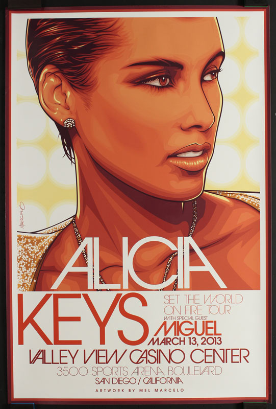 Mel Marcelo Alicia Keys - Set the World on Fire Tour Poster