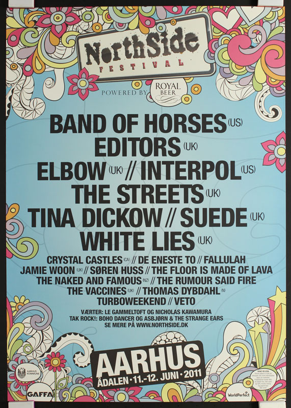 Aarhus Denmark 2011 NorthSide Festival Poster