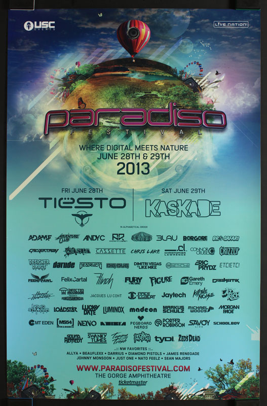 Paradiso Festival 2013 - Tiesto - Kaskade Poster