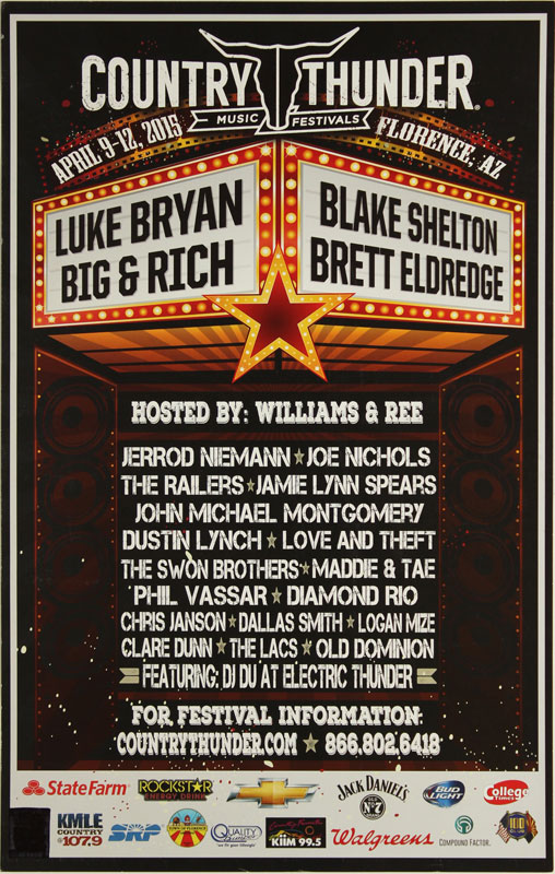 Country Thunder Music Festivals - Luke Bryan - Blake Shelton Poster