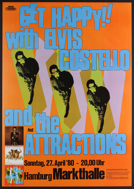 Elvis Costello and the Attractions German Concert Poster