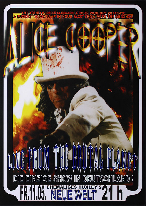Alice Cooper Live from the Brutal Planet German Concert Poster