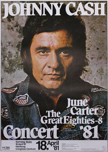 Johnny Cash June Carter German Concert Poster