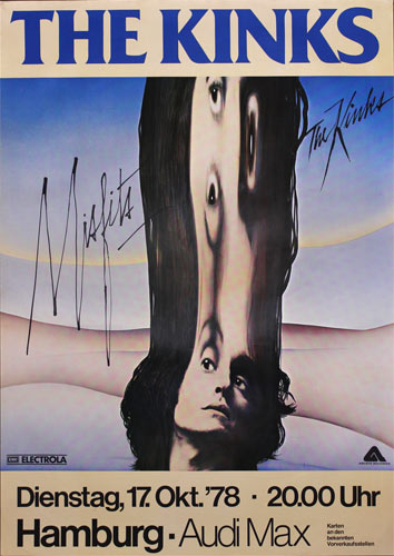 The Kinks Misfits Album Tour German Concert Poster