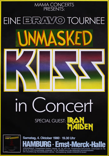 Kiss / Iron Maiden Unmasked German Concert Poster