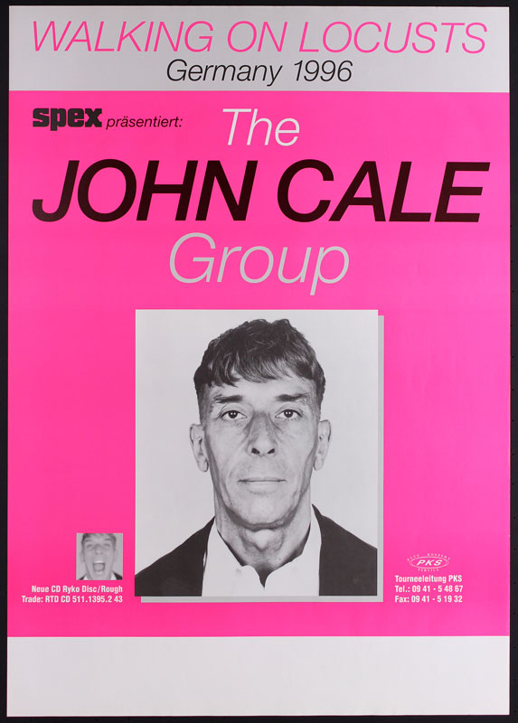 John Cale Group Walking on Locusts Album Release Promo German Concert Poster