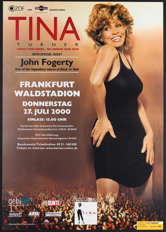 Tina Turner and John Fogerty Twenty Four Seven Album Release German Concert Poster