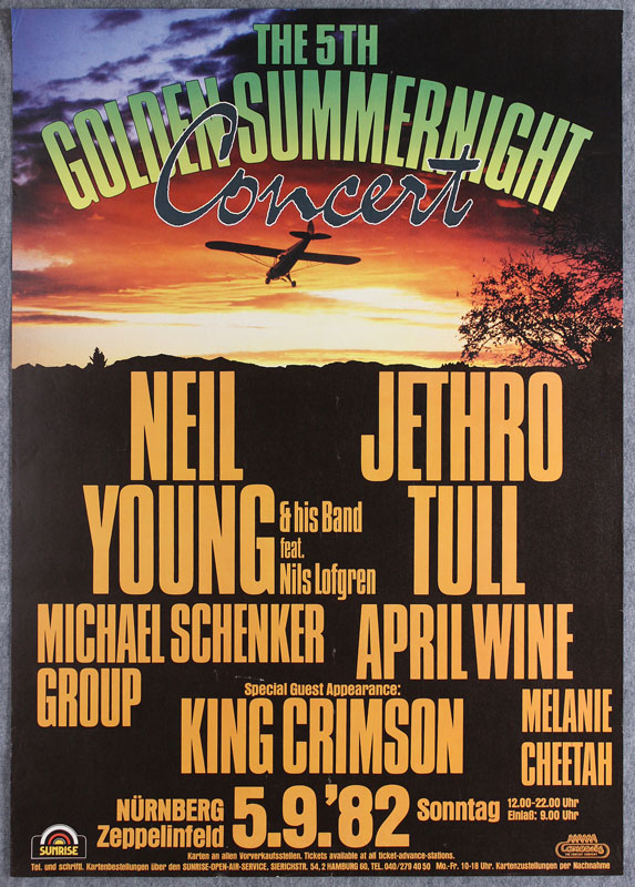 Neil Young  & Jethro Tull German Concert Poster