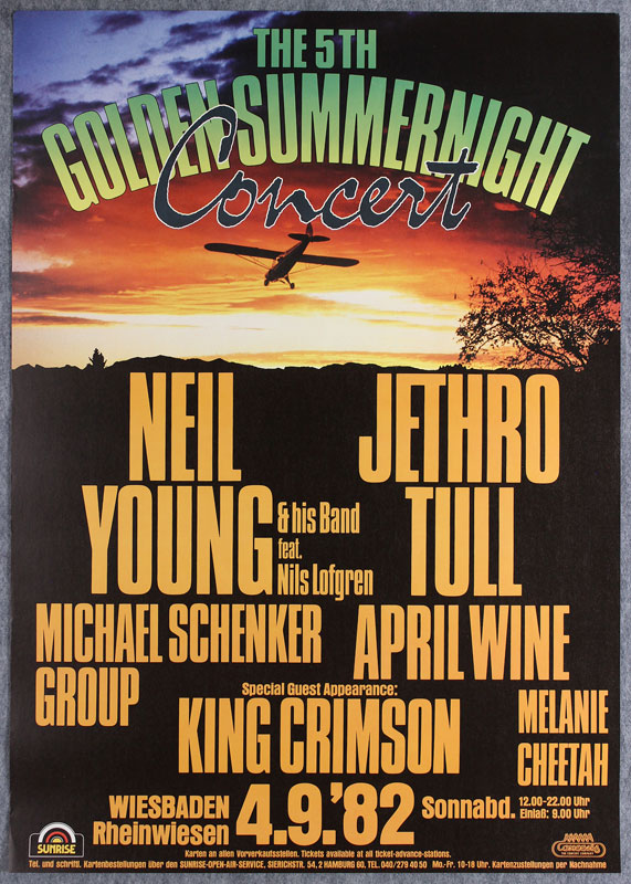 Neil Young & Jethro Tull German Concert Poster
