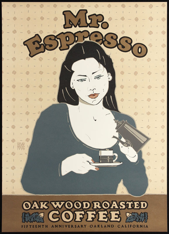 David Lance Goines Mr. Espresso 15th Anniversary Poster