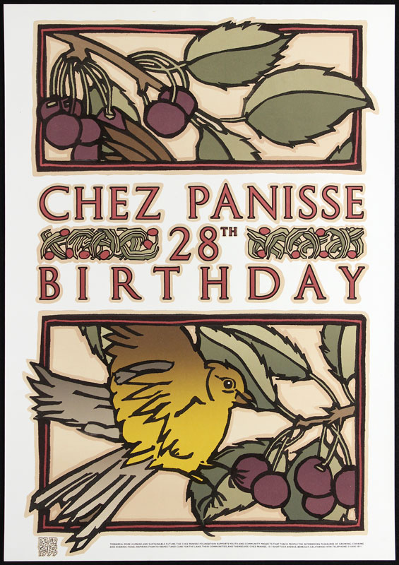 David Lance Goines Chez Panisse 28th Birthday Poster
