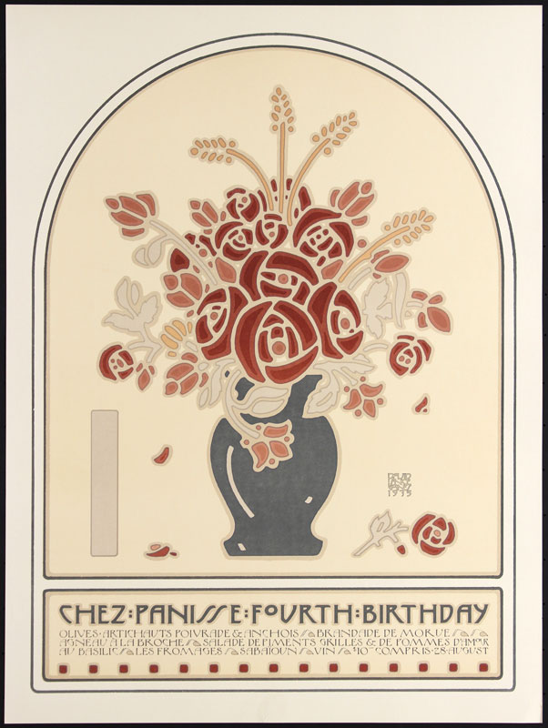 David Lance Goines Chez Panisse Fourth Birthday Poster
