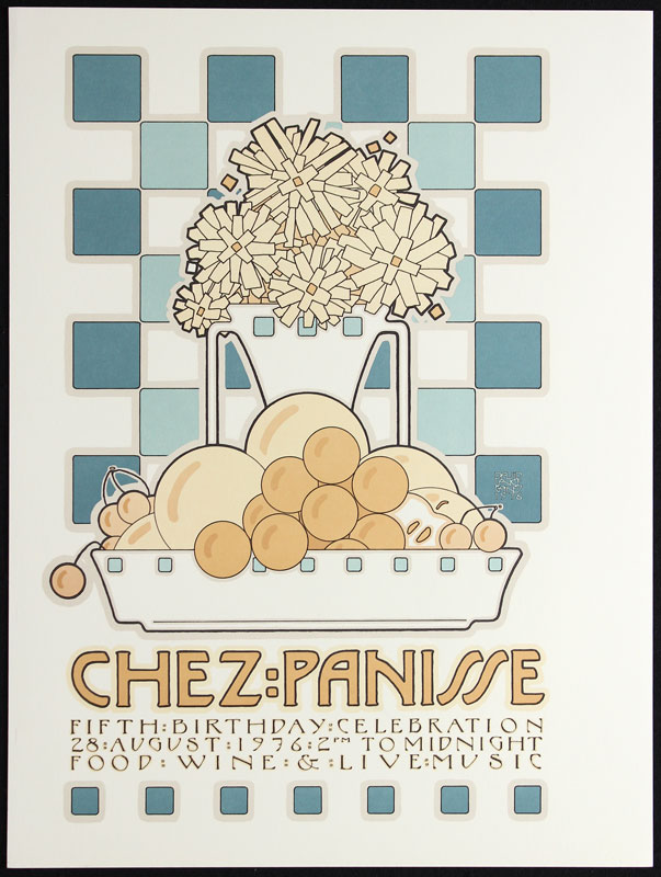 David Lance Goines Chez Panisse Fifth Birthday Poster