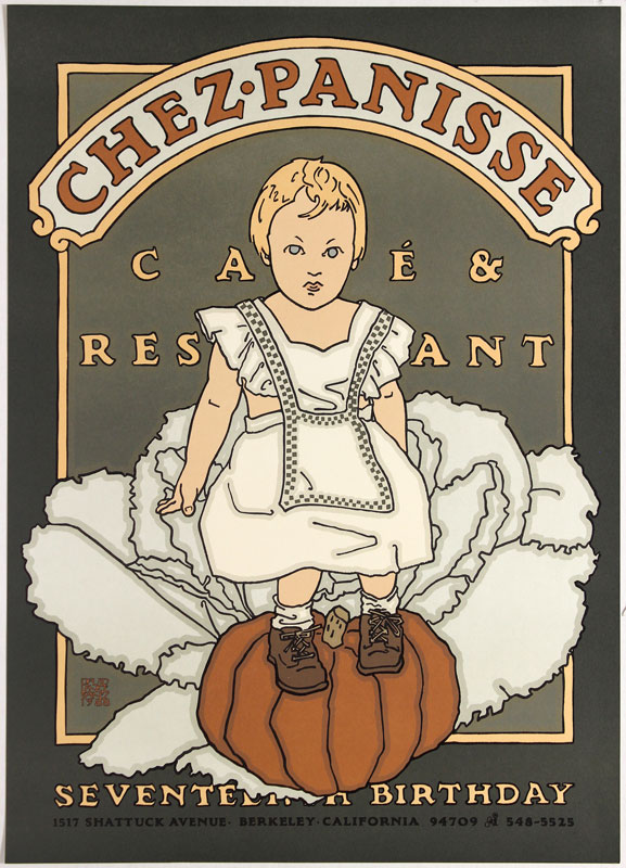 David Lance Goines Chez Panisse Seventeenth Birthday Poster