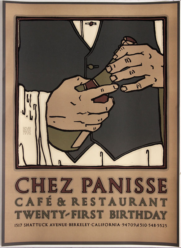 David Lance Goines Chez Panisse Twenty-First Birthday Poster