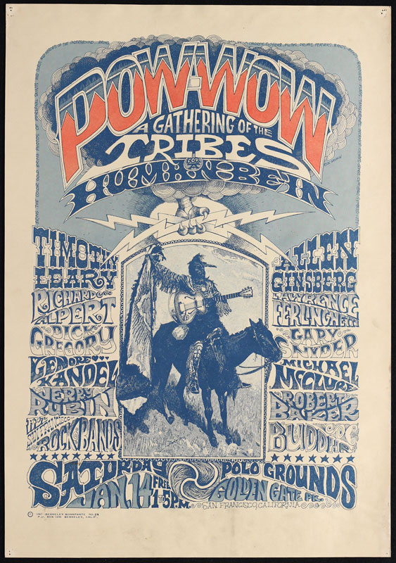 Rick Griffin Pow-Wow - A Gathering of the Tribes Human Be-In Poster
