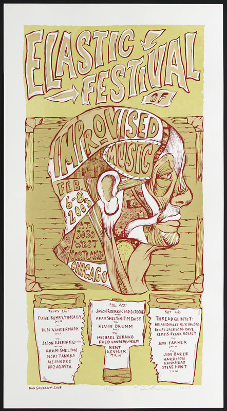 Dan Grzeca Elastic Festival of Improvised Music - Ken Vandermark Poster