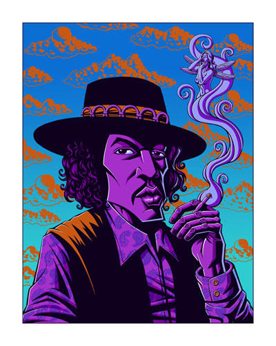 Justin Hampton 'Dragonfly' Jimi Hendrix Art Print