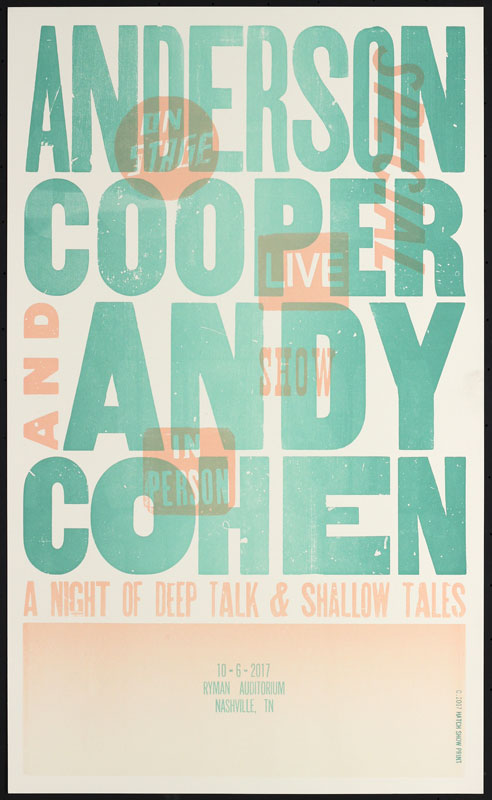 Hatch Show Print Anderson Cooper and Andy Cohen Poster