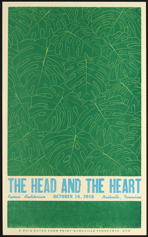Hatch Show Print The Head and the Heart Poster
