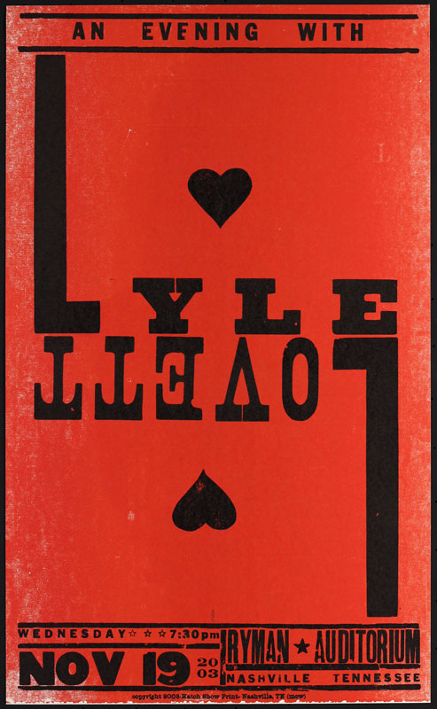Hatch Show Print An Evening with Lyle Lovett Poster