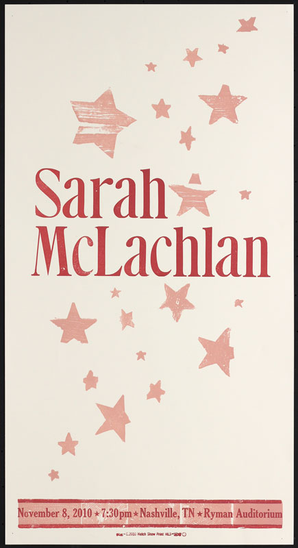 Hatch Show Print Sarah McLachlan Poster