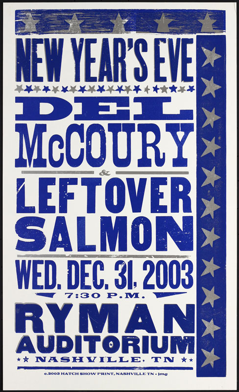 Hatch Show Print Del McCoury New Years Eve Poster