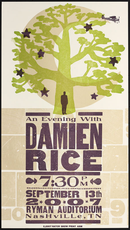 Hatch Show Print An Evening with Damien Rice Poster