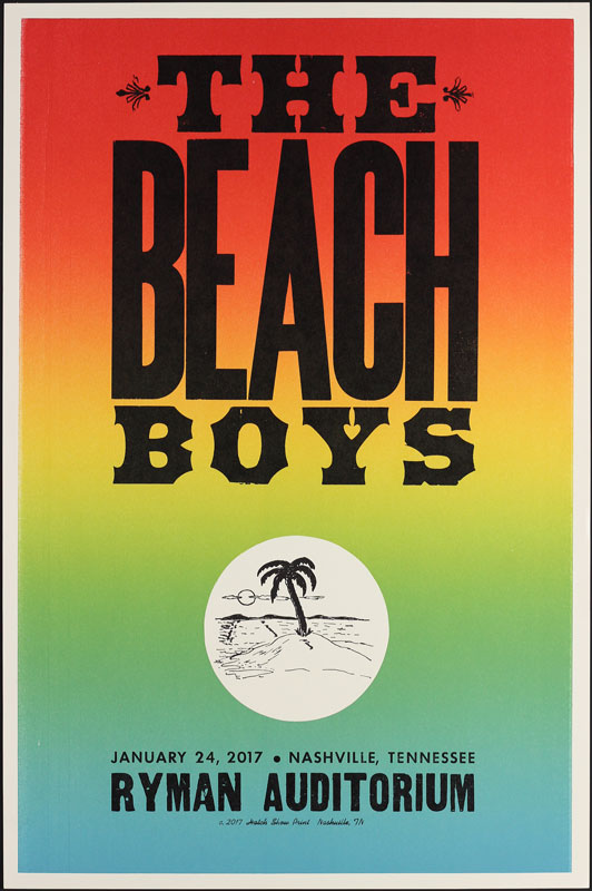 Hatch Show Print The Beach Boys at Ryman Auditorium Poster
