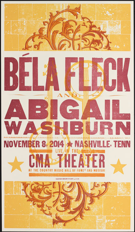 Hatch Show Print Bela Fleck at CMA Theater Poster