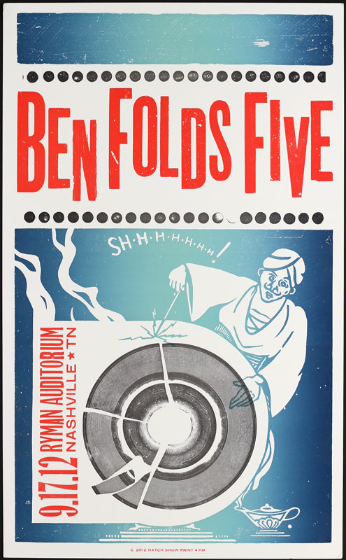 Hatch Show Print Ben Folds Five at Ryman Auditorium Poster