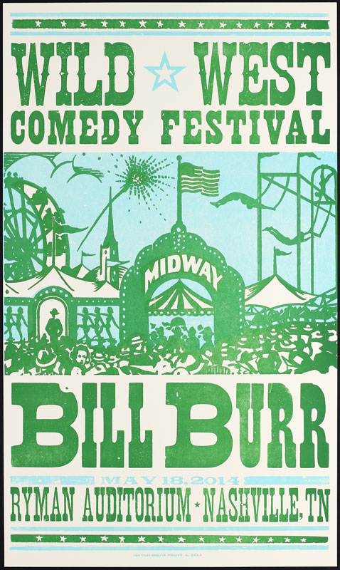 Hatch Show Print Wild West Comedy Festival Bill Burr Poster