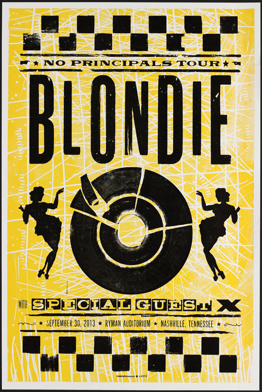 Hatch Show Print Blondie with X at Ryman Auditorium Poster