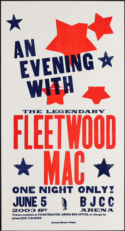 Hatch Show Print Fleetwood Mac at BJCC Arena Poster