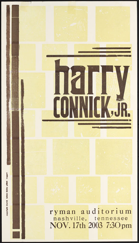 Hatch Show Print Harry Connick Jr. at Ryman Auditorium Poster