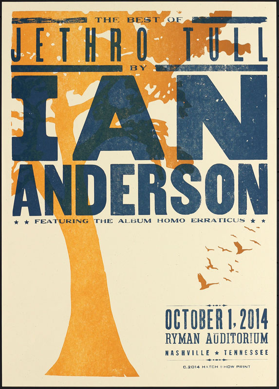 Hatch Show Print Ian Anderson - The Best of Jethro Tull Poster