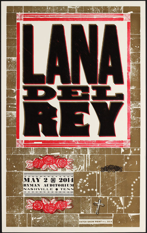 Hatch Show Print Lana Del Rey at Ryman Auditorium Poster